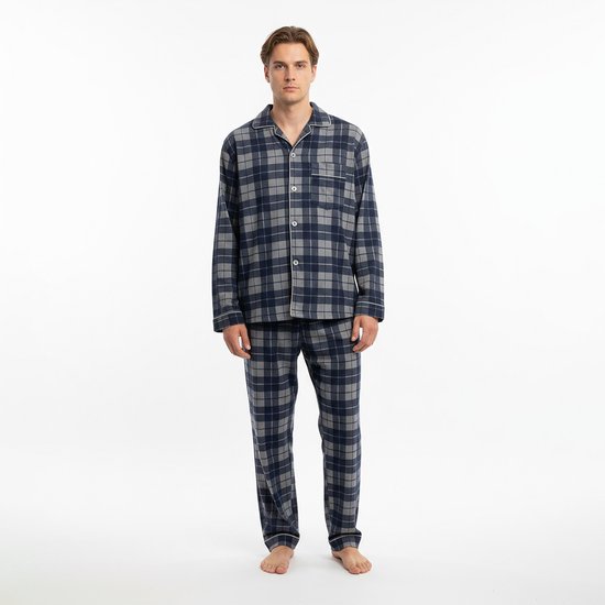 heren pyjama gianvaglia 2503 blauw/grijs XXXL