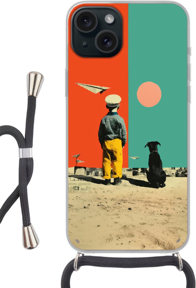 Retro - Jongen - Hond - Rood - Groen