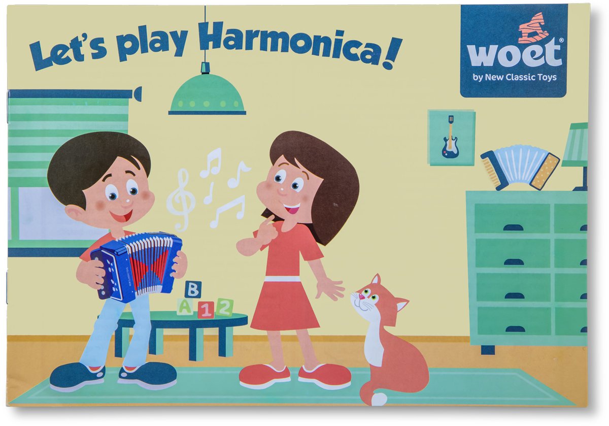 Woet® Speelgoed Accordeon voor Kinderen - Speelgoedinstrument - Blauw - Inclusief Muziekboekje met 8 Liedjes - Vanaf 3 Jaar — afbeelding 3