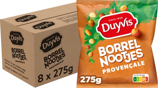 Duyvis | Borrelnuts | Provençale | 8 x 275 grammes