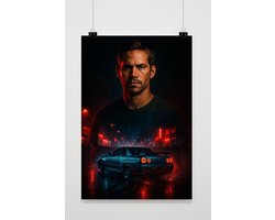 Paul Walker Poster - Film Posters - Auto - Acteur - Voertuigen - Hollywood - Wanddecoratie Woonkamer - 180 gram papier - S6979WV - Formaat 50 x 70cm