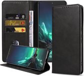 Geschikt voor Motorola Edge 40 Neo Telefoonhoesje Kunstleer met Magnetische sluiting en Pasjeshouder Bookcase met Klepje - Walletcase with Cardslot - Zwart - Smartphonica geschikt voor Motorola Edge 40 Neo