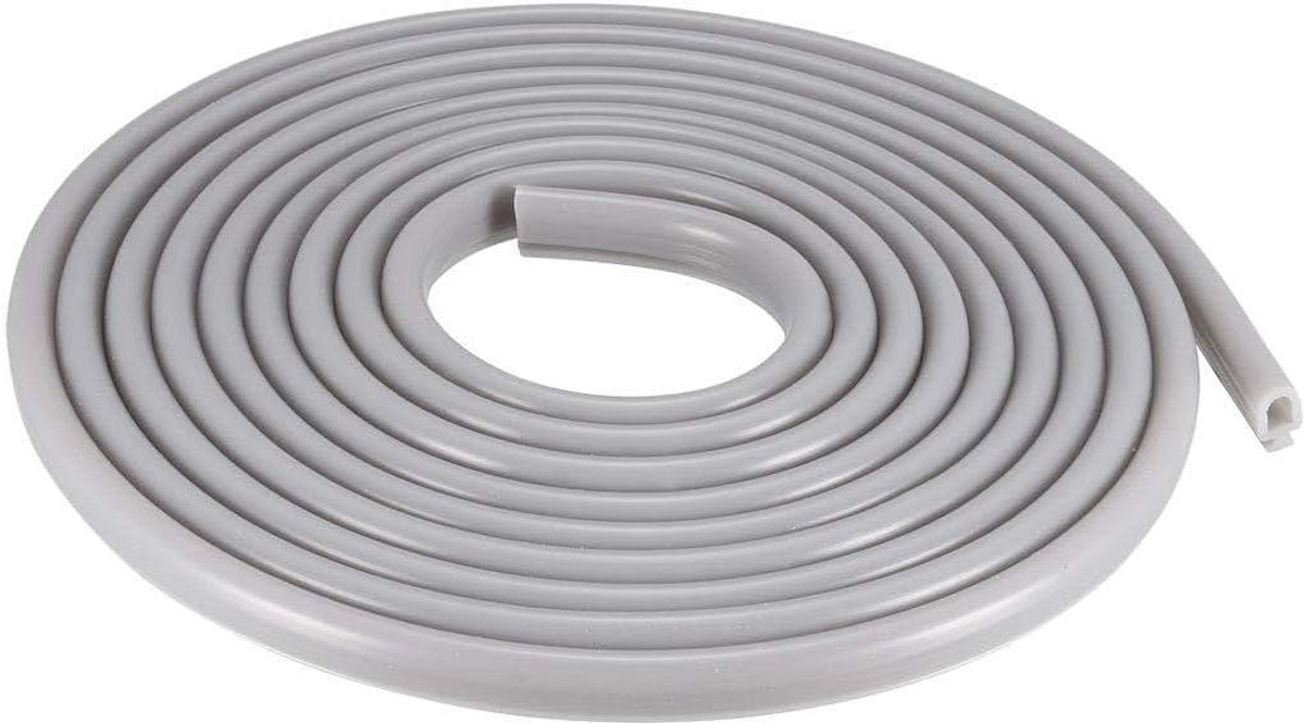 Provento - Venster en Deur T-sleufmontage Weerstrip 6,5mm - Grijs - 5 Meter Lang