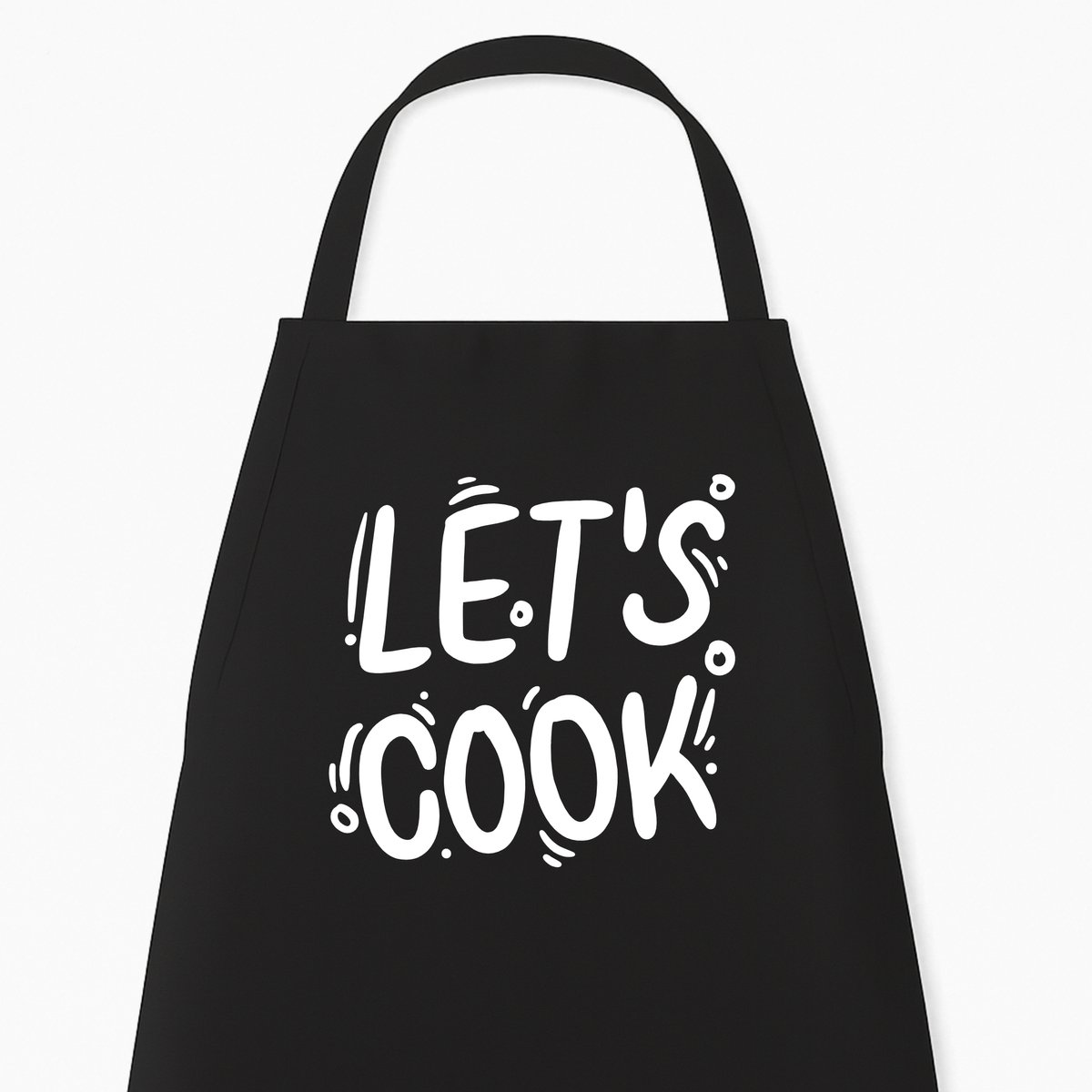Keukenschort "Let's Cook" | Zwart Kookschort | Kerstcadeau & Sinterklaas Cadeau