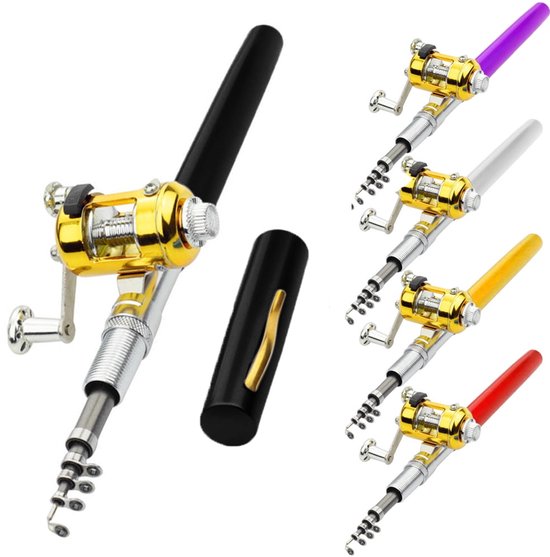 Pen-stijl hengel en molenset, mini pocket telescopische hengelset, inclusief hengel en spinmolen combinatieset, geschikt voor het vissen in zout en zoet water. van Merkloos — afbeelding 4