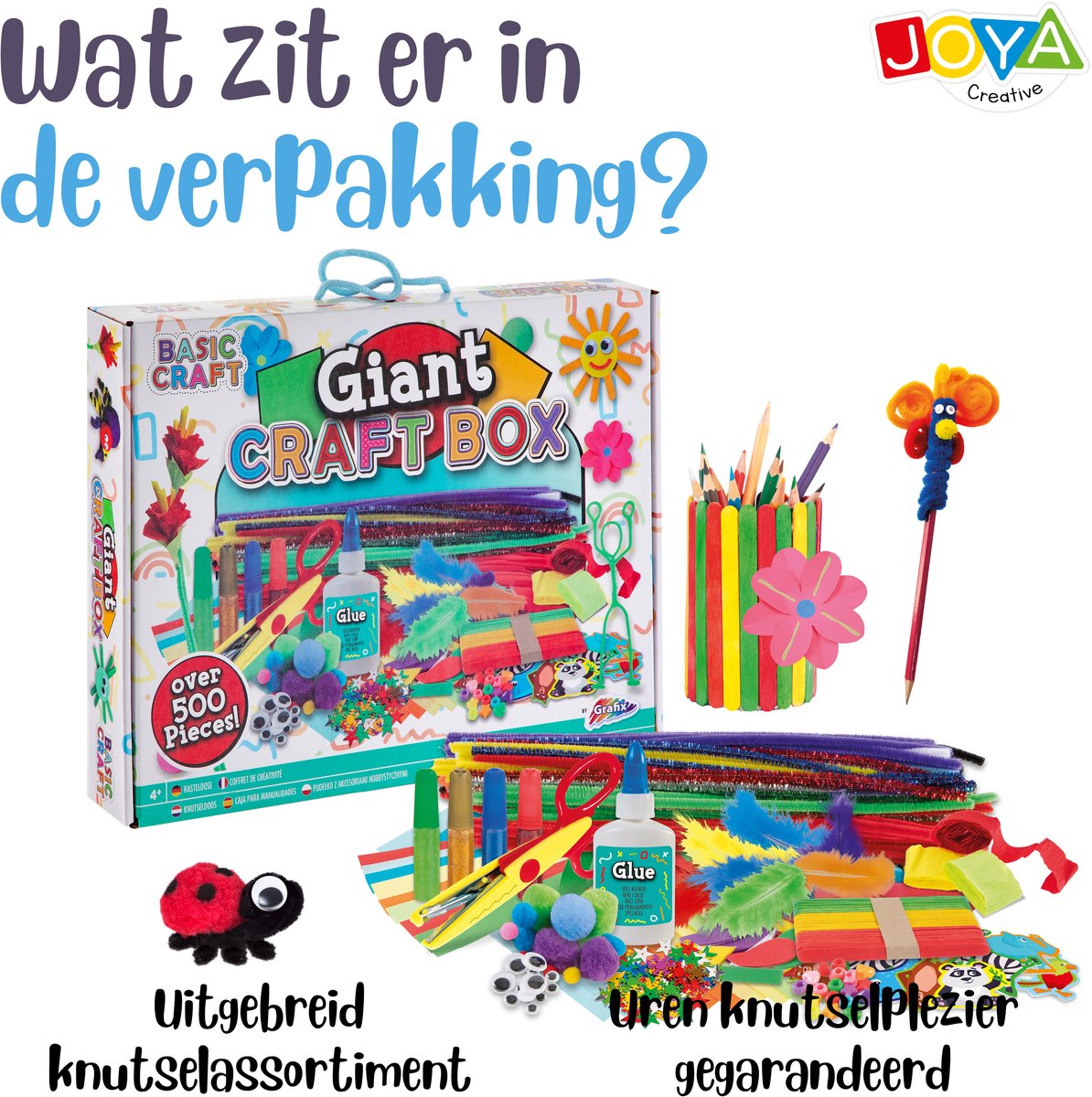 Knutselen Kinderen 500pcs - Knutselkoffer voor Jongens en Meisjes - Creatief Speelgoed - Knutselen - Joya Creative — afbeelding 6
