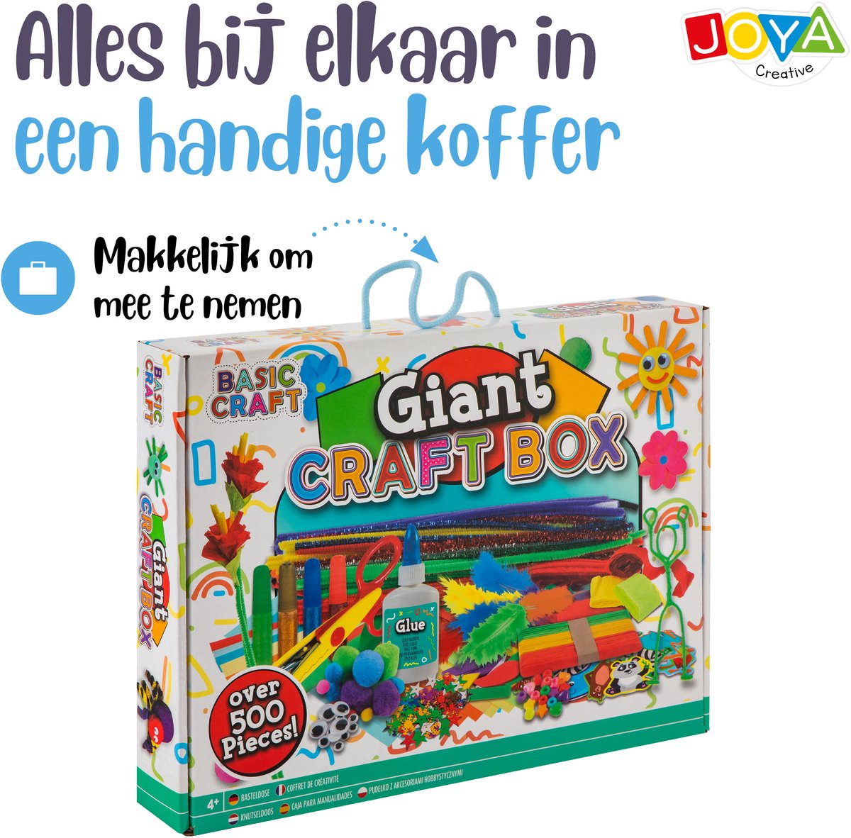 Knutselen Kinderen 500pcs - Knutselkoffer voor Jongens en Meisjes - Creatief Speelgoed - Knutselen - Joya Creative — afbeelding 4