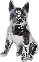 Franse bulldog - Zittend beeld hond - Decoratie - Zilver - Chroom