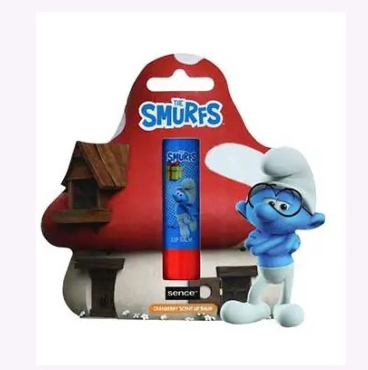Sence lippenbalsem smurfs - lipbalsem smurven - brilsmurf - cranberry - 4,3 gram