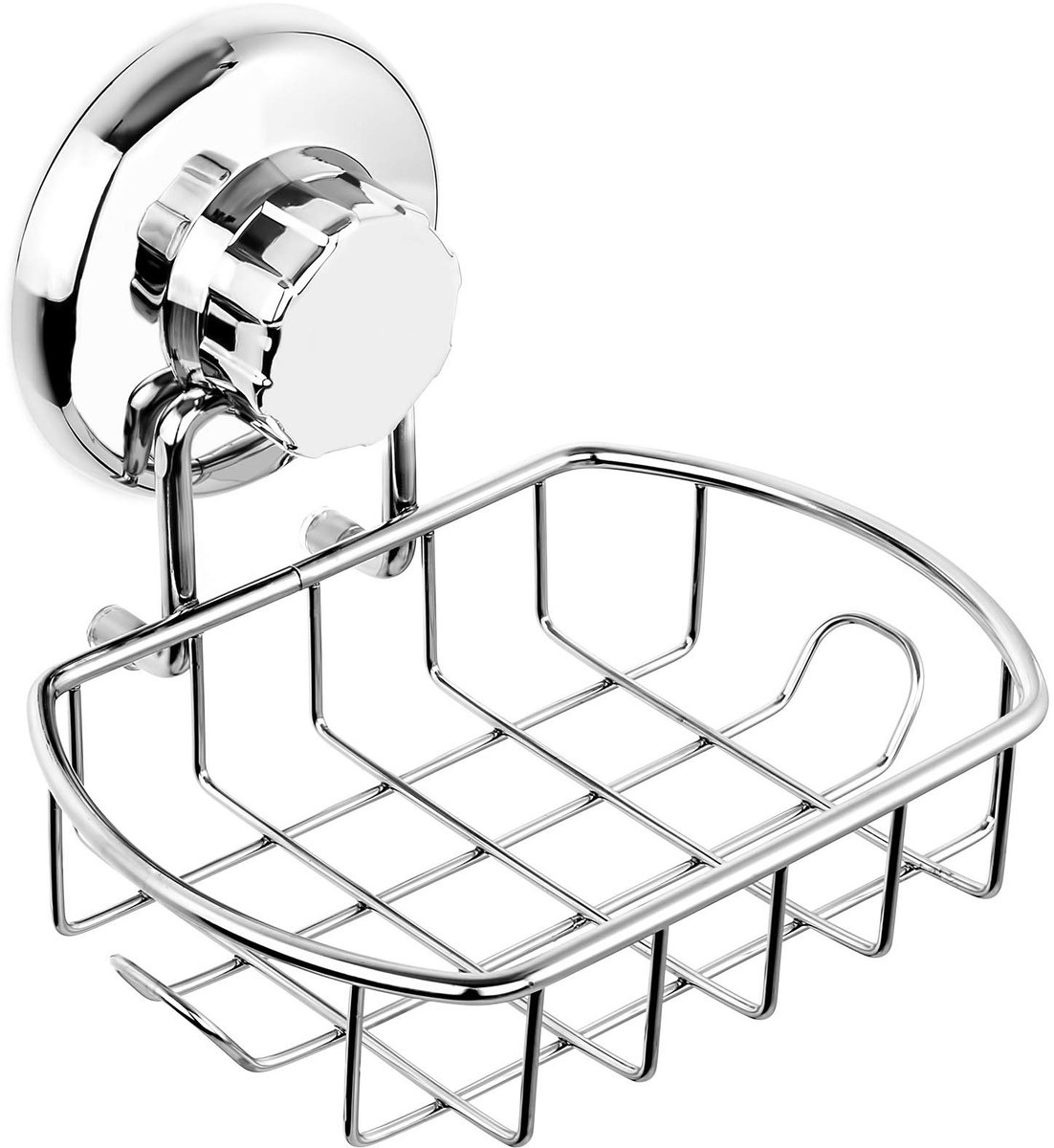 Ynkkvre -Zeepbakje Douche – Zeephouder Douche – Zeepbakje Zuignap – Hangende Zeephouder met Haken – Gepolijst RVS – Sterke Zuignap – Voor Badkamer en Keuken