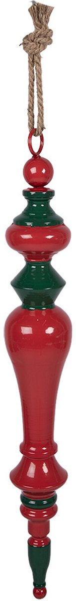 Clayre & Eef Kersthanger Ø 9x65 cm Rood Groen Metaal
