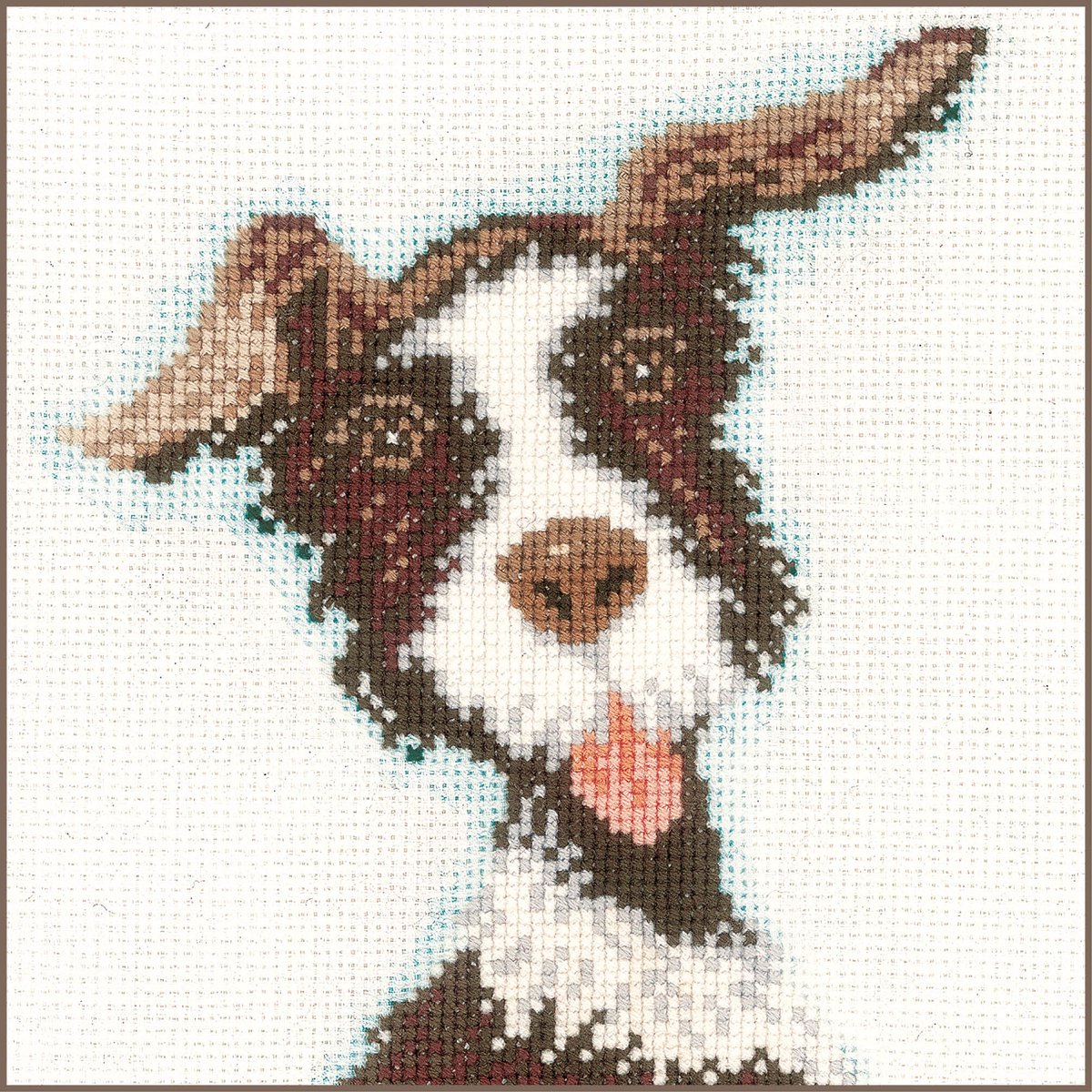 Lanarte Borduurpakket - Borduurset - Borduurpakket volwassenen - Telpakket kit - 13 x 13cm - Hond Buster - PN-0021215