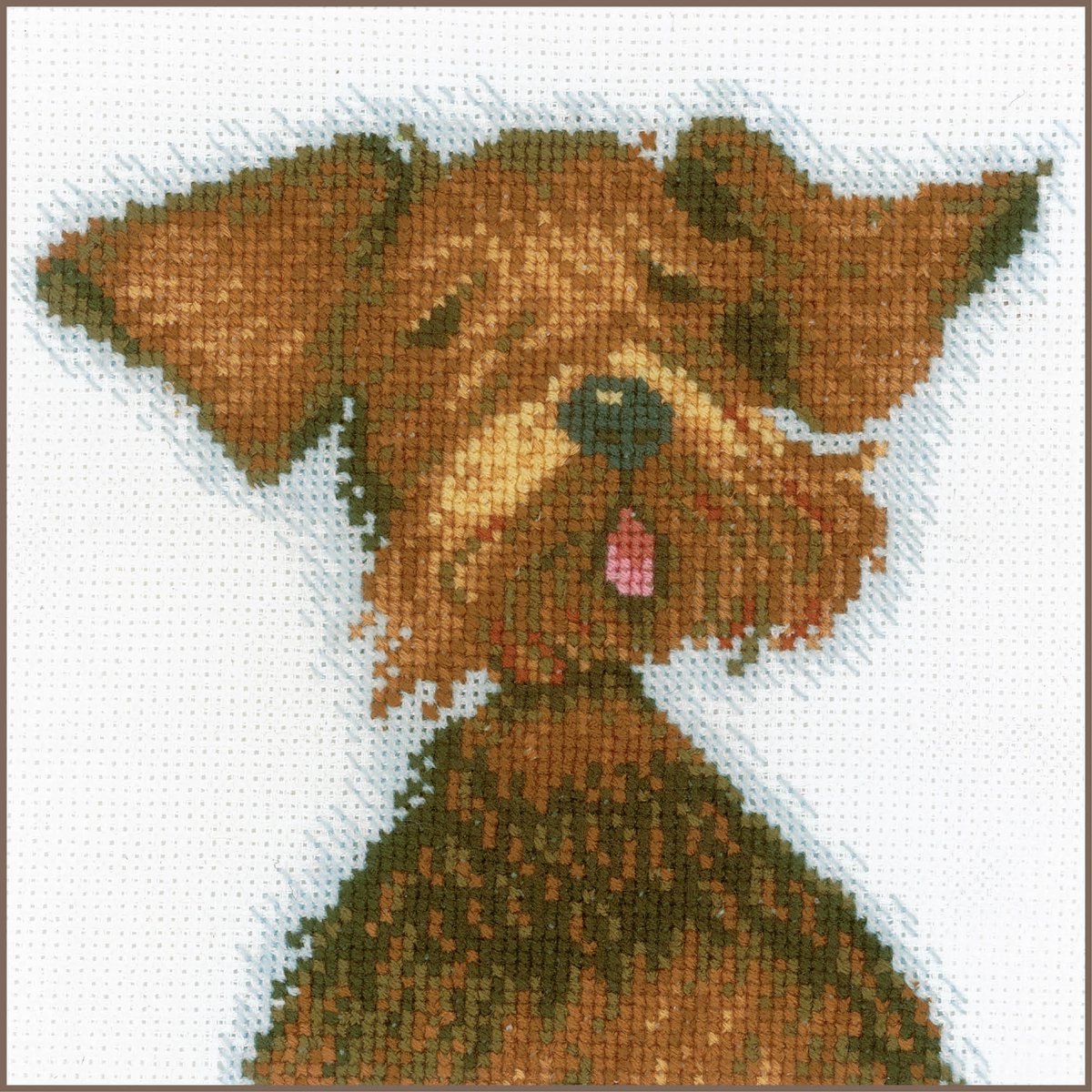 Lanarte Borduurpakket - Borduurset - Borduurpakket volwassenen - Telpakket kit - 13 x 13cm - Hond General - PN-0021216