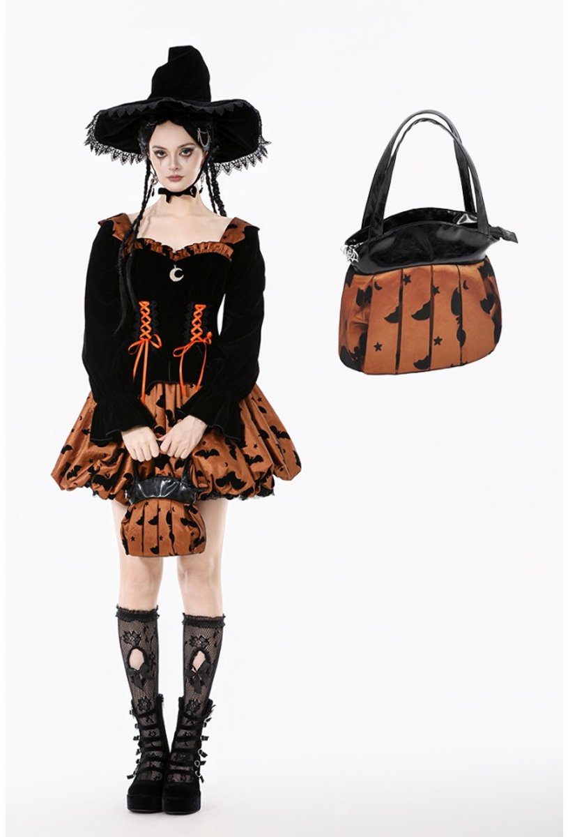 Dark in Love - Halloween Bat & PumpkinInspired Handtas - Oranje