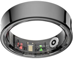 NOLATR Smart Ring LUX Slimme Ring - Stappenteller & Hartslagmeter - Zwart - Maat 10