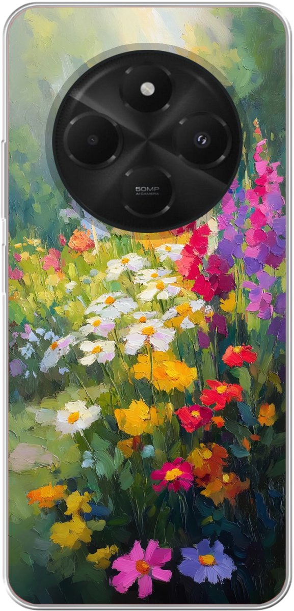 Telefoonhoesje Geschikt voor Xiaomi Geschikt voor Poco C75 (5G) hoesje - Zomertuin - Sfeervol - Bloemen - Siliconen Telefoonhoesje Telefoonhoesje