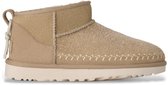 UGG Classic Ultra Mini Leren Laarsjes Biarritz lichtbruin