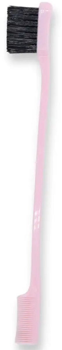 Boozyshop ® Dual Edge & Comb Brush - Edge Control & Babyhair Styler - Temt en definieert haartjes - Verdeel gel en wax gelijkmatig - Fijne kam & zachte borstelharen - Voor strakke paardenstaarten, buns en coils