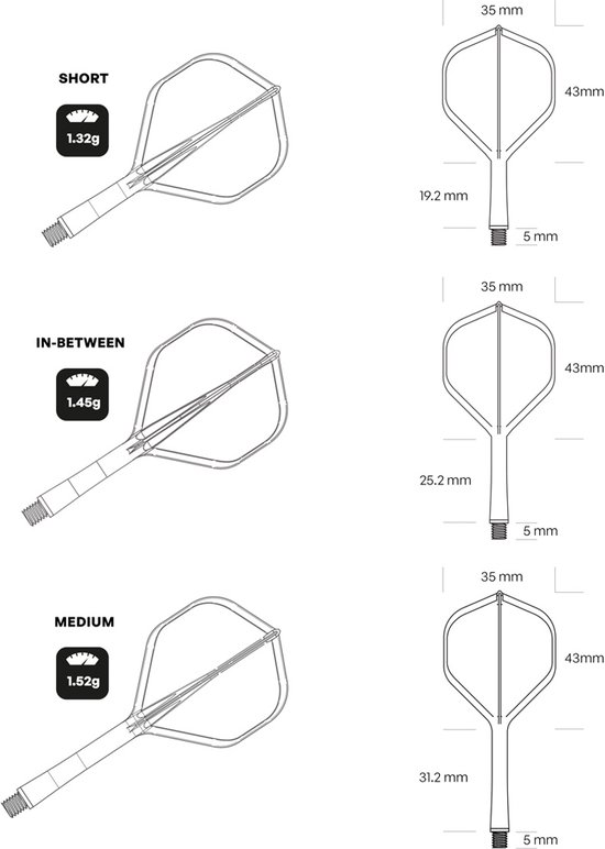 Shot Flight Deck System Black NO2 - Dart Flights van Shot! — afbeelding 4
