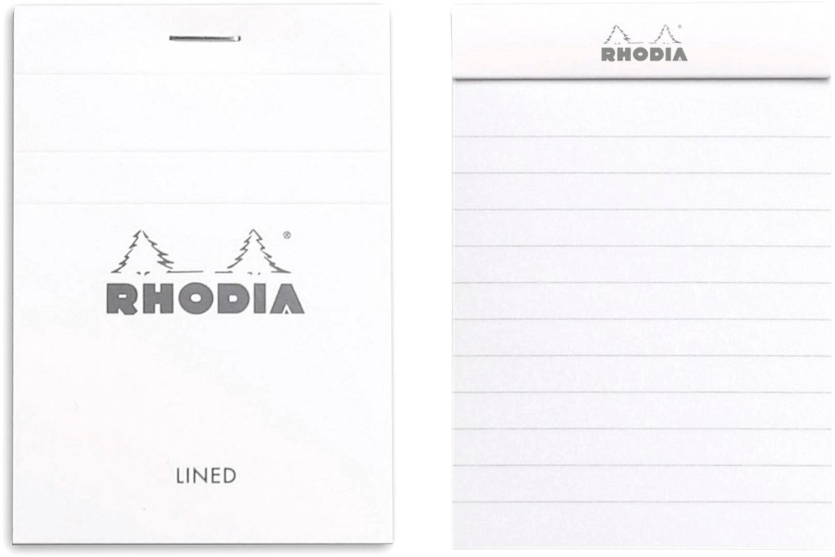 Rhodia Notitieblok - Schrijfblok - N11 - Gelijnd - A7 - 80g - wit - 80 vel