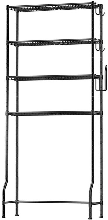 GIANTEX Badkamerrek boven toilet, plank met schuifdeur, 3