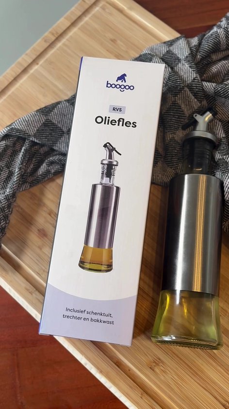 BooGoo - Bouteille d'huile en acier inoxydable - Bouteille d'huile avec bec verseur et Accessoires de vêtements pour bébé - Bouteille d'huile d'olive - Bouteille d'huile en verre