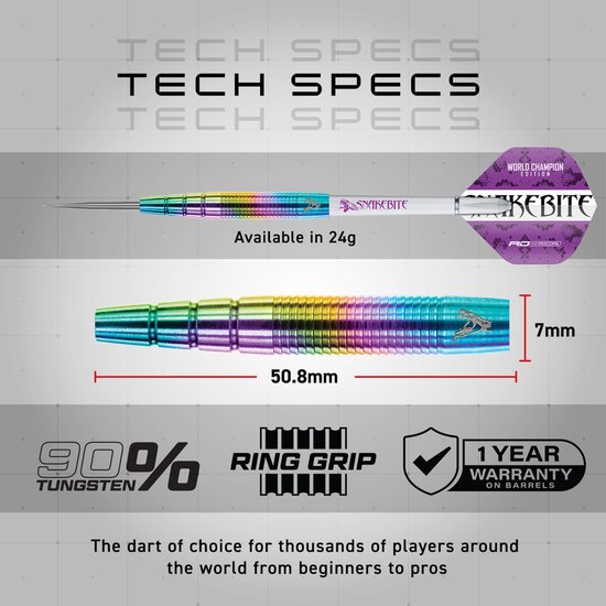 Red Dragon Peter Wright Snakebite Champion Series 90% Dartshopper Exclusives - Dartpijlen van Red Dragon — afbeelding 4