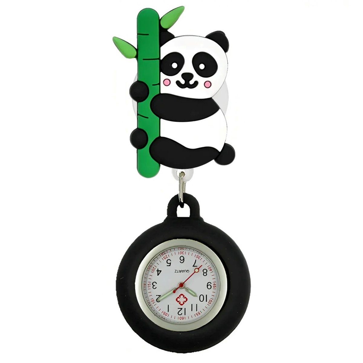 Fako® - Verpleegstershorloge - Zusterhorloge - 3D Roller - Panda Bamboe