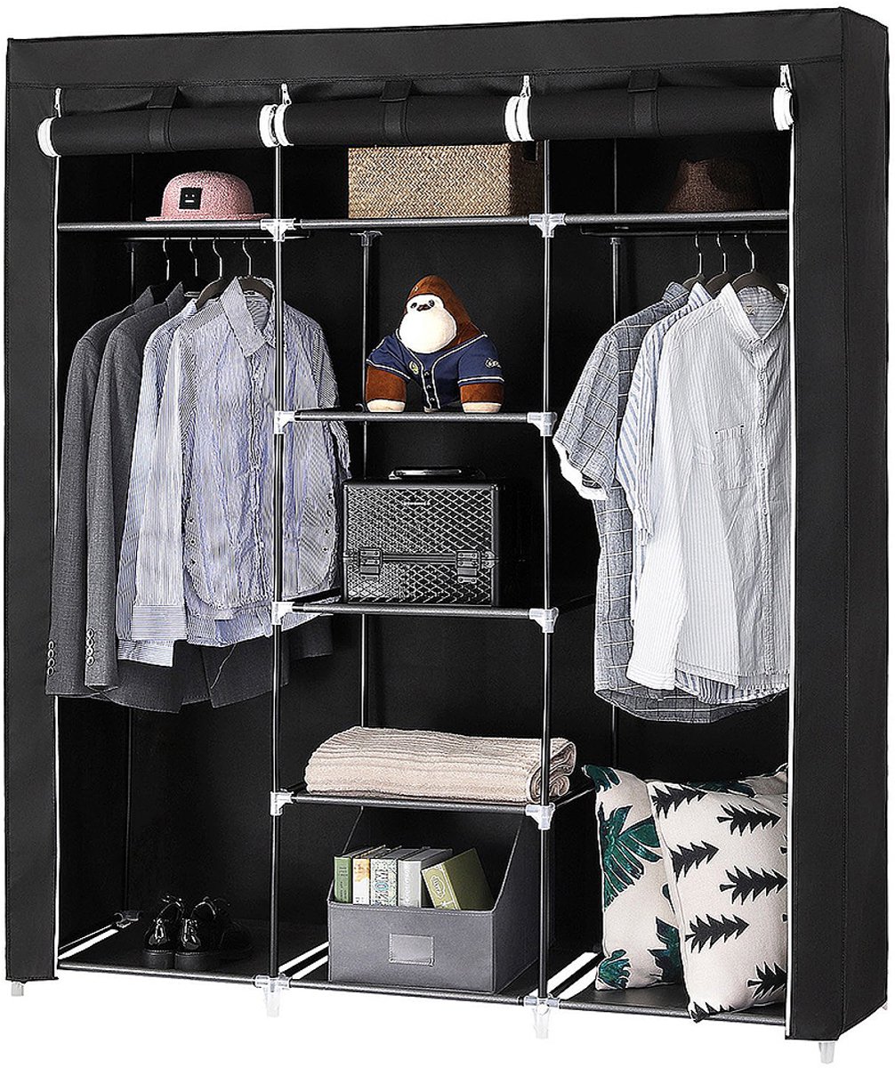 PIPIPOXER-DIY stoffen kledingkast met roededeur, textielkast, opvouwbare kledingkast, campingkast, 175*150*45cm