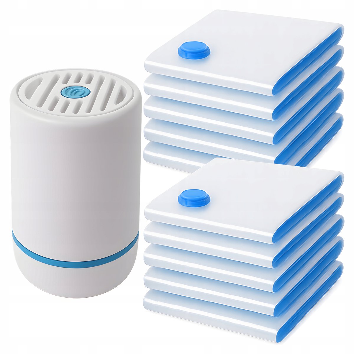 Vacuümzakken 50x70 cm - 10 stuks - Met elektrische pomp - ruimtebesparing - Voor kleding & dekbedden