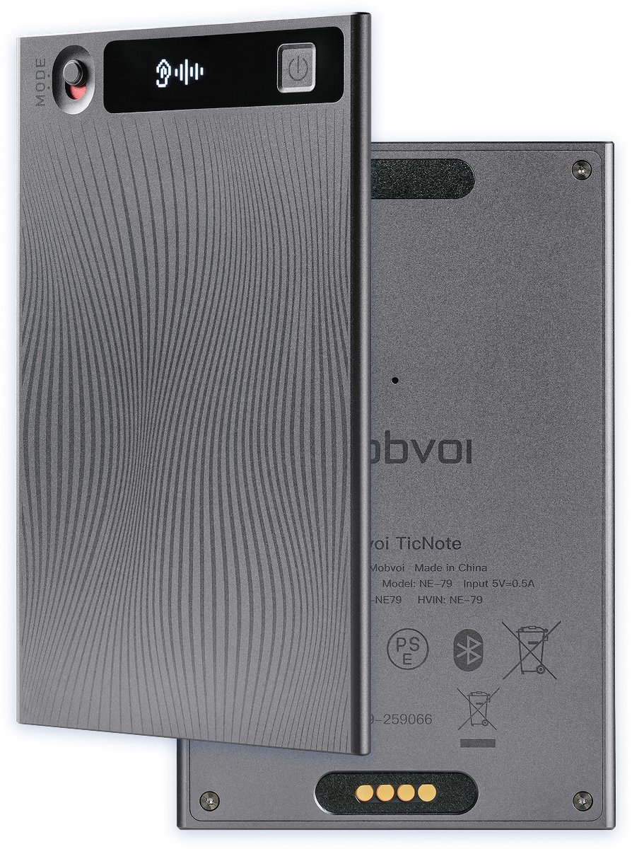 Mobvoi TicNote AI Spraakrecorder met Live Transcriptie 64GB - Product - €147,17