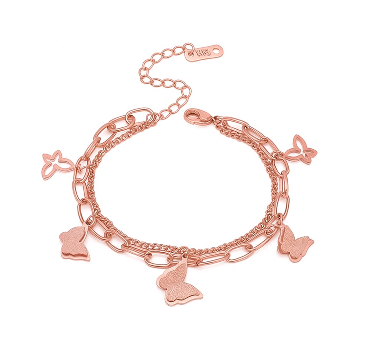 EmmyRovi - Layer - Armband - Bedelarmband - Vlinder_ Rose