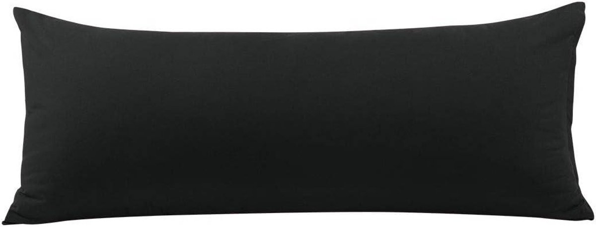 Provento Kussensloop voor lichaam met ritssluiting - Zwarte kussensloop van geborstelde microvezel - Extra lang en zacht - 1800 serie - Geschikt voor kussen lichaam - Afmetingen 51 x 140 cm. Any