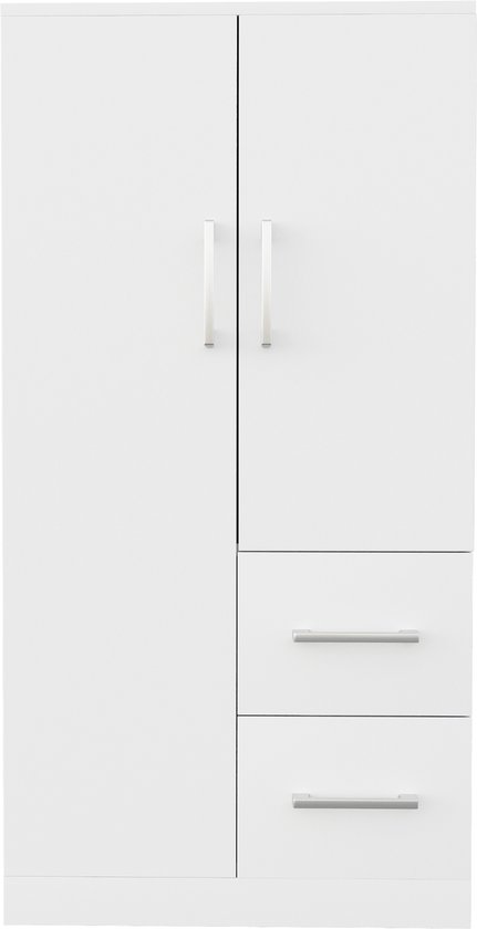 Soweiz Kinderkleiderschrank, 70x40x135 cm, Doppeltür-Design mit 2 Soweiz Kinderkleiderschrank, 70x40x135 cm, Doppeltür-Design mit 2