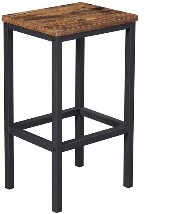 Tabouret de bar industriel BEGRYF - Hauteur : 65 cm - Marron Vintage - Avec repose-pieds