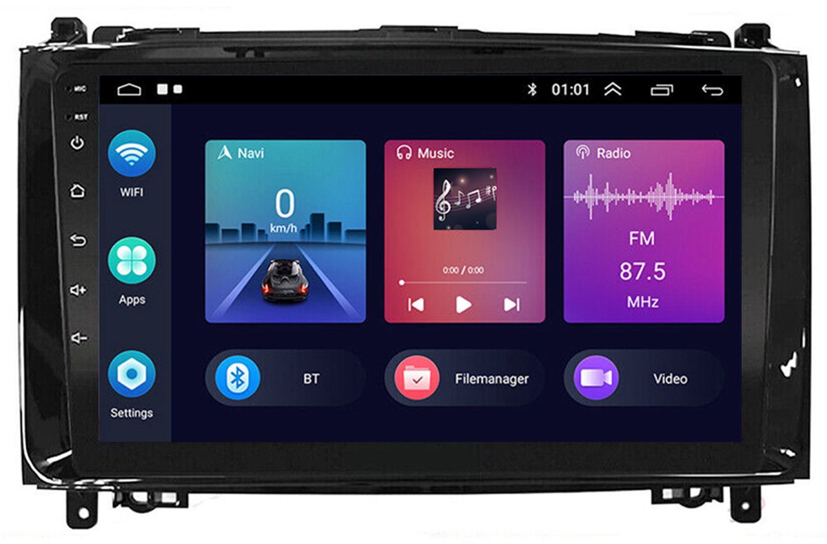 Autoradio - 2+32 GB, 9 inch, Android 13 - Compatibel met draadloze CarPlay, Android Auto, Bluetooth en AHD-camera SWC - Geschikt voor Mercedes-Benz B200-modellen uit 2004-2012