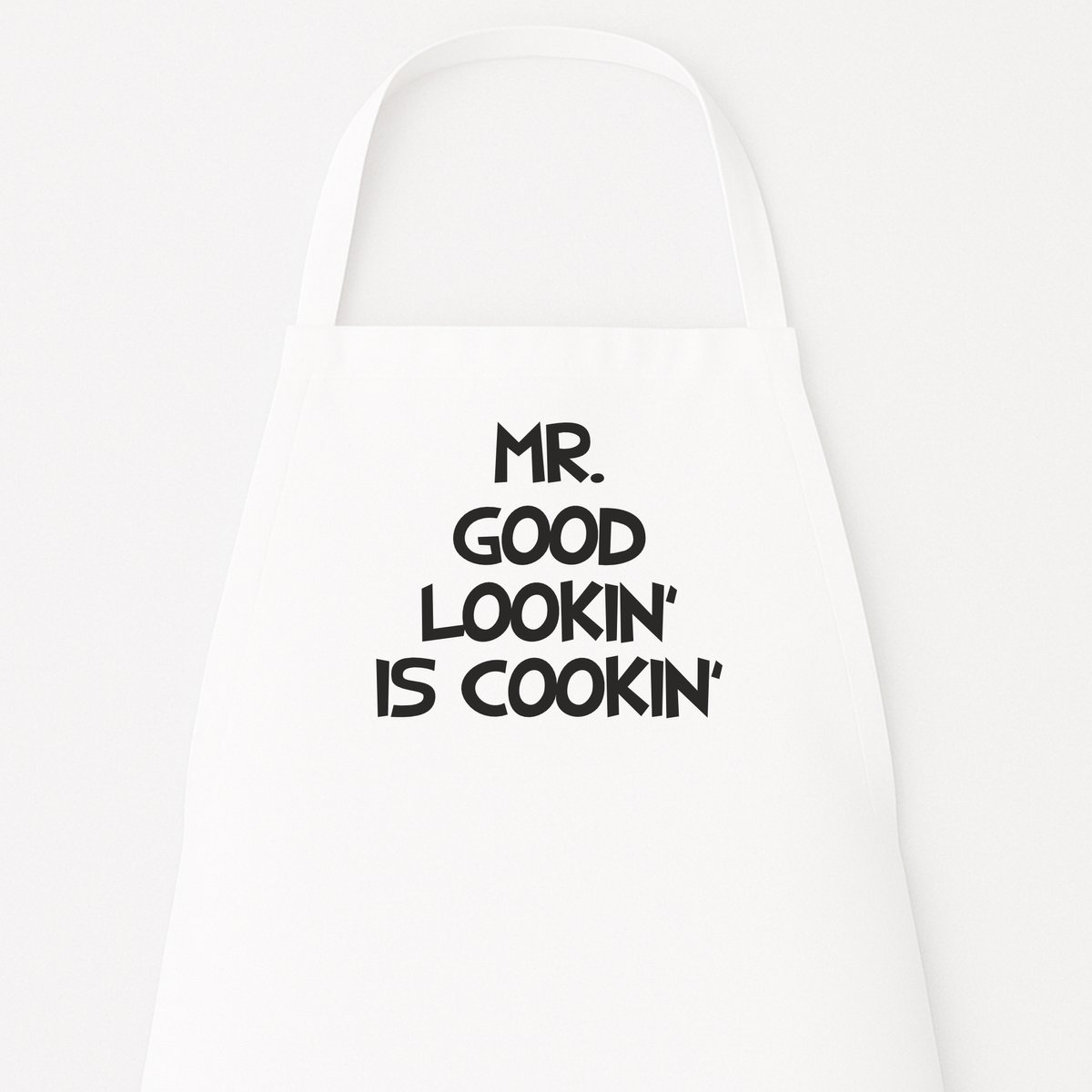 Keukenschort Mr. Good Lookin' Is Cookin' - Kookschort voor Mannen - Grappig Cadeau - Uniek Kerstcadeau & Sinterklaascadeau voor Mannen - BBQ Keukenschort