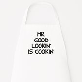 Monsieur. Good Lookin 'is Cookin' | Taille unique | Blanc | Tablier de cuisine