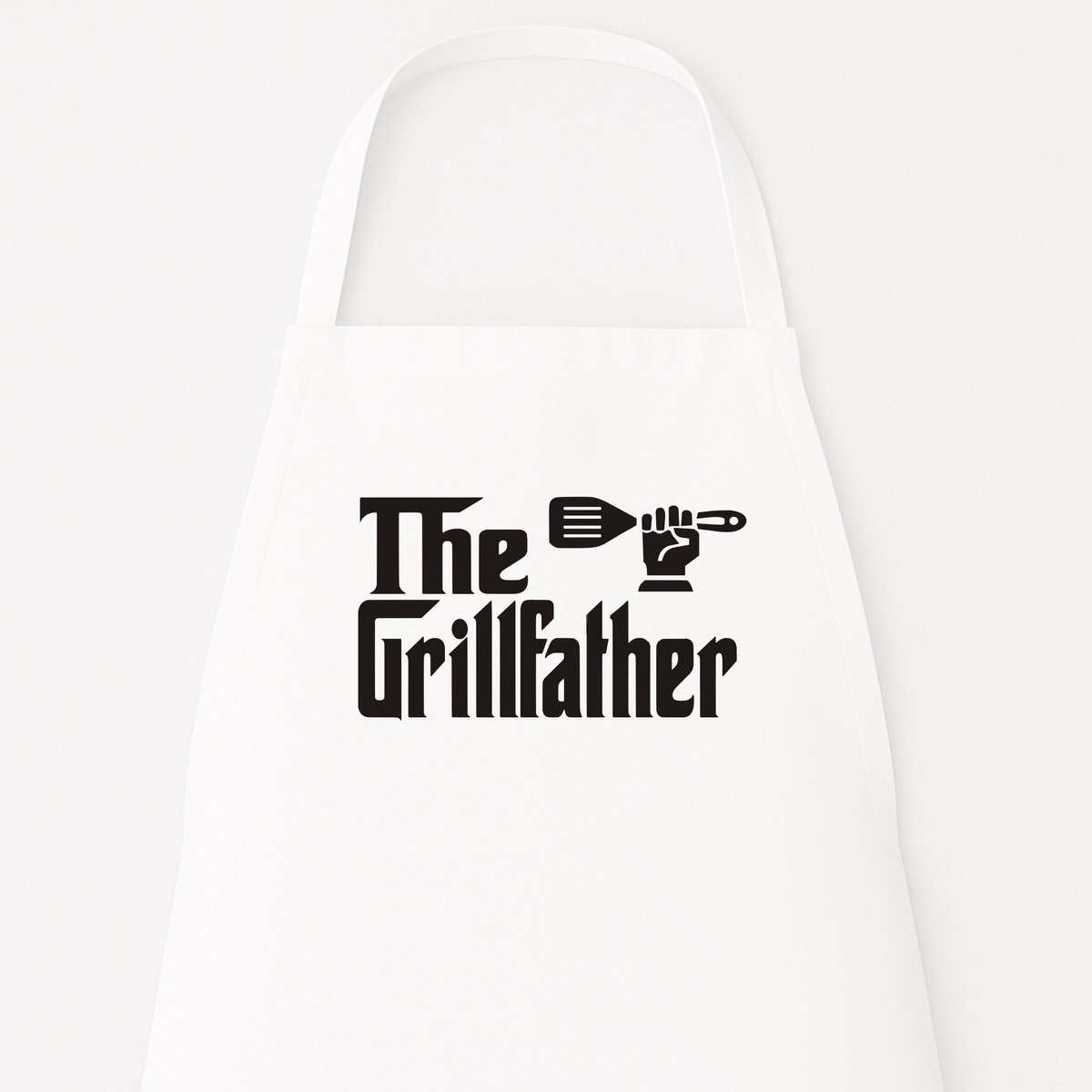The Grillfather Schort - Uniek Kerstcadeau & Sinterklaascadeau voor Mannen - BBQ Keukenschort - Keukenschort wit