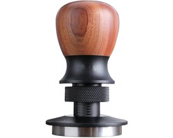 Unyqoos® Professionele 51 mm espresso tamper met walnootgreep en instelbare diepte