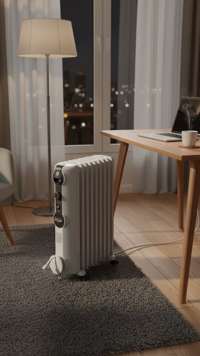 ThermoRadiant 2000W Oliegevulde Elektrische Radiator - 58x47x16 cm - Elektrische Radiator Thermostaat, 9 Verwarmingselementen, - Medahomestore