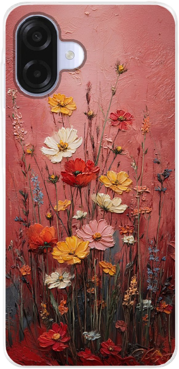 Telefoonhoesje Geschikt voor Samsung Galaxy A07 hoesje - Bloemenboeket - Diepte - Tastbare textuur - Siliconen Telefoonhoesje Telefoonhoesje