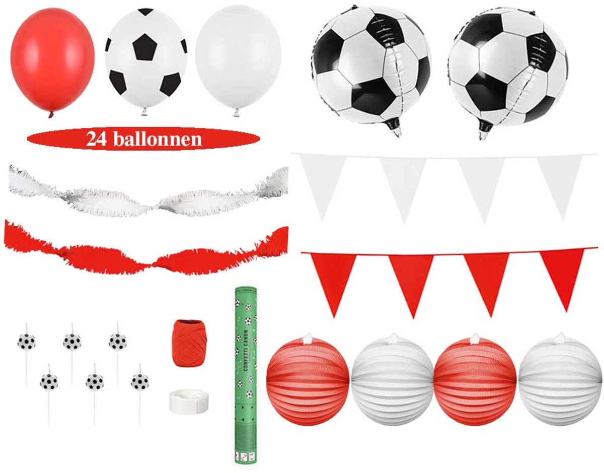 Feest zonder Fratsen - Feyenoord Verjaardag Versiering - Voetbal Versiering Verjaardag - Feestpakket