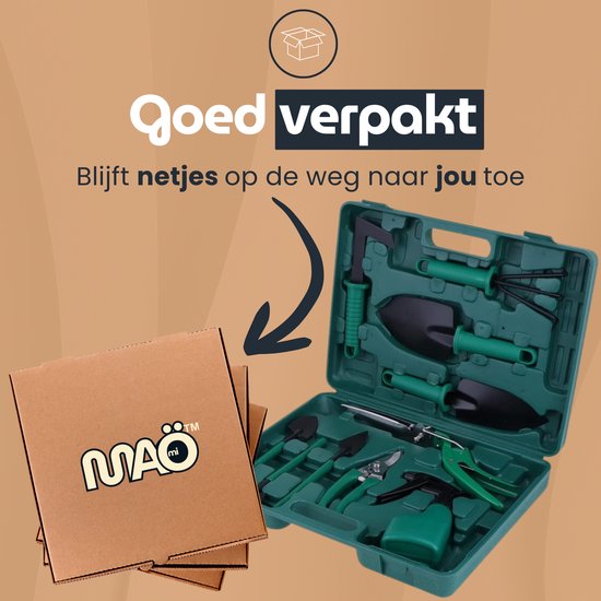 Maomi™ 10-Delige Tuingereedschapset - Incl. Opbergkoffer - Tuingereedschap - Snoeischaar- Tuinset - Snoeischaar - Tuinieren - Tuin gereedschap - Bloemenschaar - Voegenborstel - Plantenspuit - Hark - Tuin - tuingereedschap van Merkloos	 — afbeelding 5
