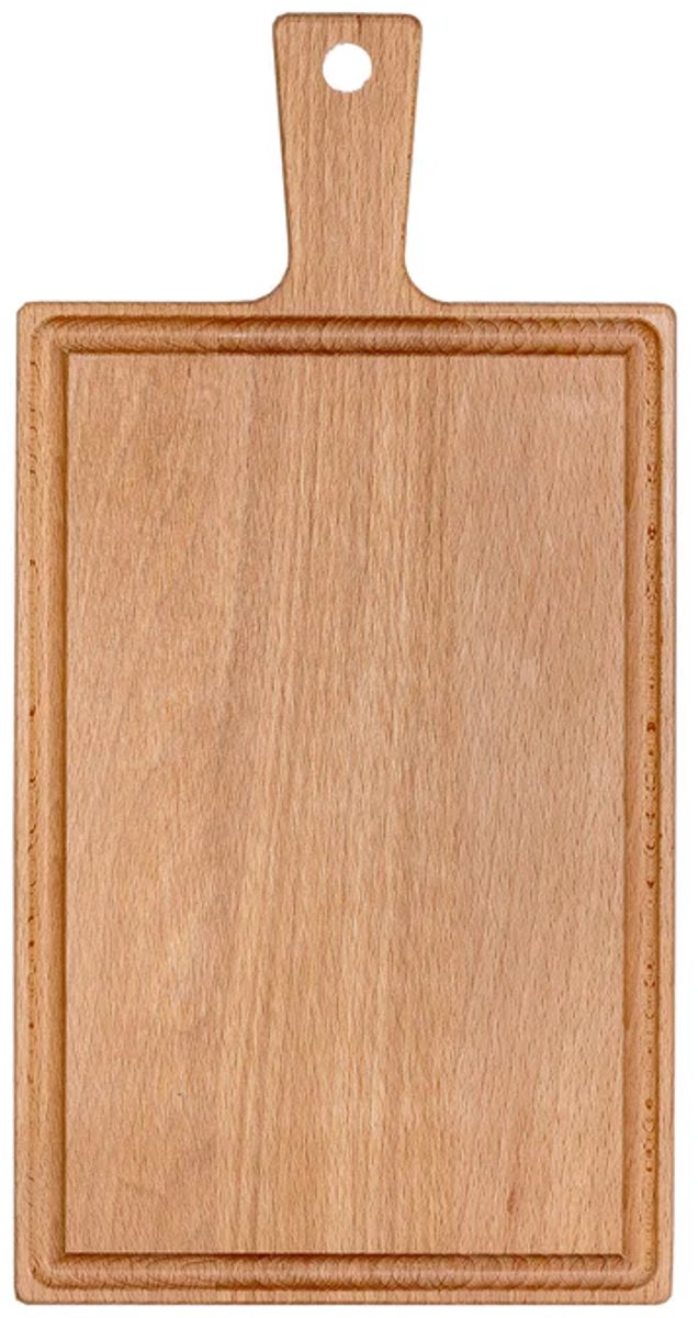 Beuken borrelplank met handvat 33×16 cm – Houten serveerplank voor tapas en borrelhapjes