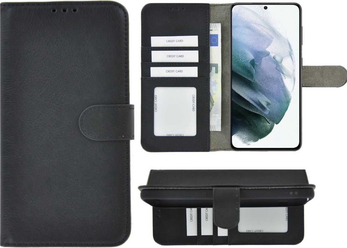 Samsung S21 Plus Hoesje - Wallet - Samsung Galaxy S21 Plus Hoesje BookCase Zwart