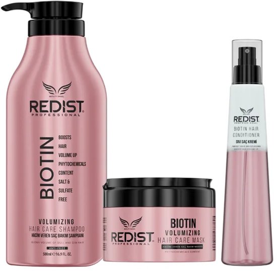 Redist Biotin Volume haarverzorging set - 1 x Shampoo 500 ml 1 x Conditioner 225ml - Haarmasker 250ml - volume shampoo - Biotin shampoo - Haarverzorging