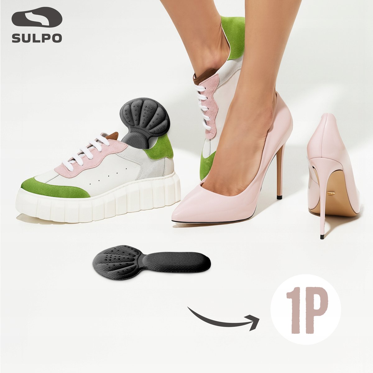 Zwarte Inlegzolen 2-in-1: Hielbescherming & Demping