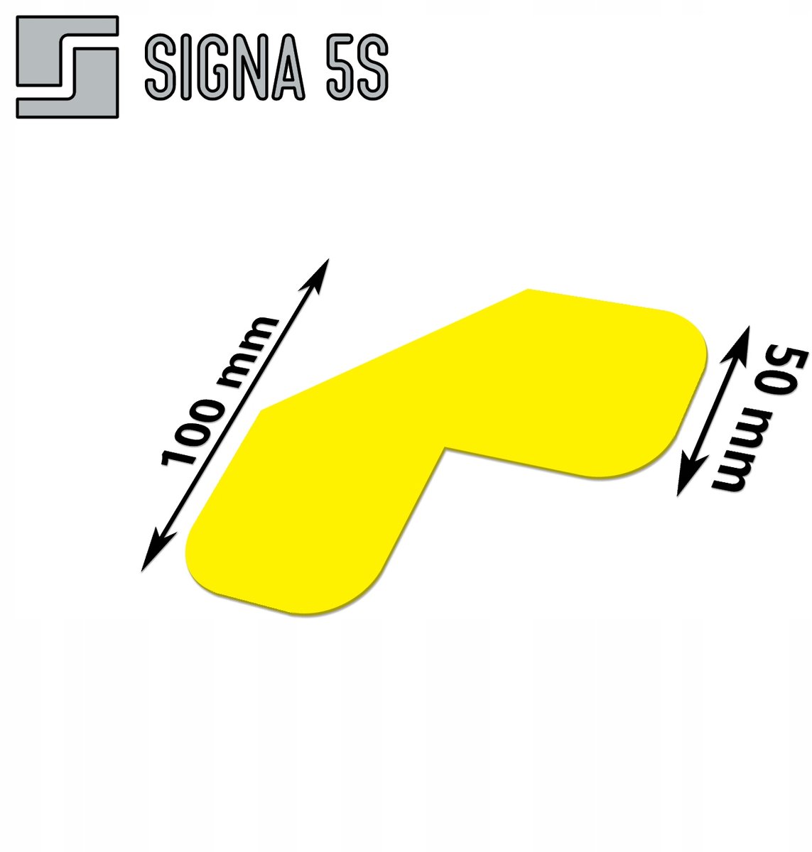 SIGNA 5S Vloermarkering L/X Hoek 100x100mm Geel