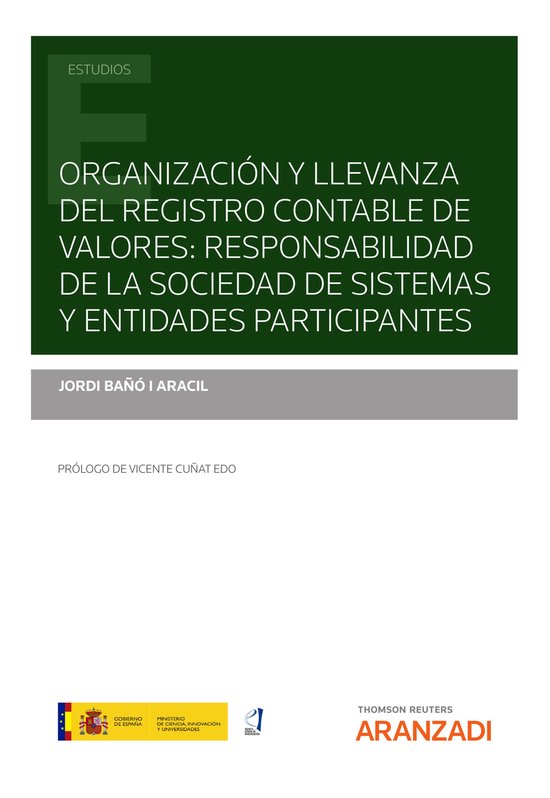 Organización y llevanza del Registro Contable de Valores: r ... - cover